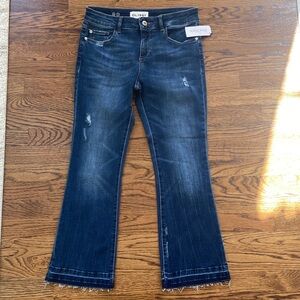 NWT DL1961 Women's Dark Blue Cropped Flare Jeans - Size 27